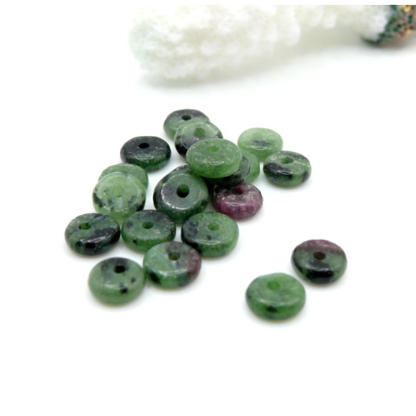 Perles Rondelles 6 x 2 mm – Rubis Zoïsite