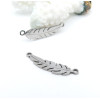 Pendentifs Connecteur Feuille 26mm – Acier Inoxydable 304 Argenté