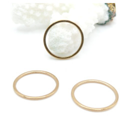 Pendentifs, connecteurs Cercle 12mm – Laiton Doré à l'or fin 24K