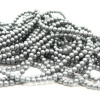 Perles Hématite forme Ronde 4mm, Gris Anthracite Mate