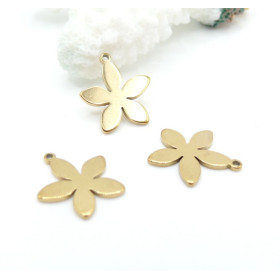 Pendentifs Fleurs 16 mm – Acier Inoxydable 304 Doré à l’Or Fin 18K PVD