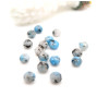Perles rondelles facettées 4 par 2 mm,  Jaspe Sésame  Bleu