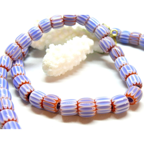 Perles Rondelles Verre 8mm Millefiori Fait Main