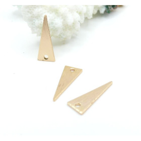 Pendentifs Triangle Fin Texturé 17 mm – Laiton Doré à l’Or Fin 18K