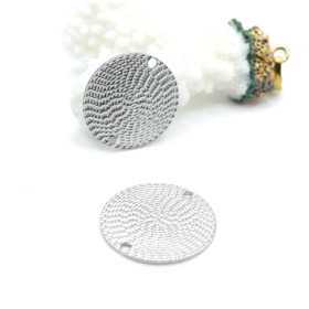 Pendentifs Connecteur Cercle Texturé 20 mm – Acier Inoxydable 304  Argenté