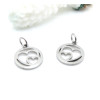 Pendentifs avec Anneau Cercle Double Cœur 14 mm – Acier Inoxydable Argenté