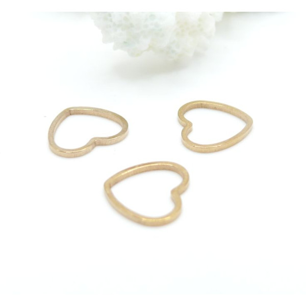 Pendentifs Coeur 12mm – Acier Inoxydable  Doré