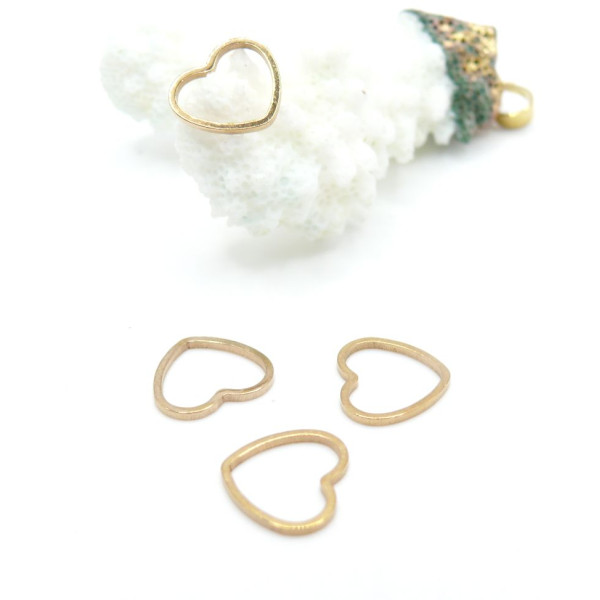 Pendentifs Coeur 12mm – Acier Inoxydable  Doré