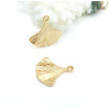 H11N10975G – Lot de 2 ou 4 Pendentifs Feuille de Ginkgo 15.5 mm – Acier Inoxydable 304 Doré à l’Or Fin 18K Ionique