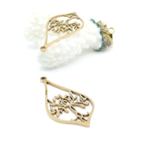 Pendentif Géométriques avec Arbre 39.5 mm – Acier Inoxydable Doré à l'or fin 18K, IONIQUE