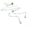 Collier réglable 60 cm maille Satellite 2mm – Acier Inoxydable 304 Argenté et Strass