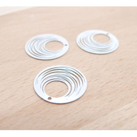Estampes Pendentifs Filigrane Cercle 15.5 mm – Métal Blanc