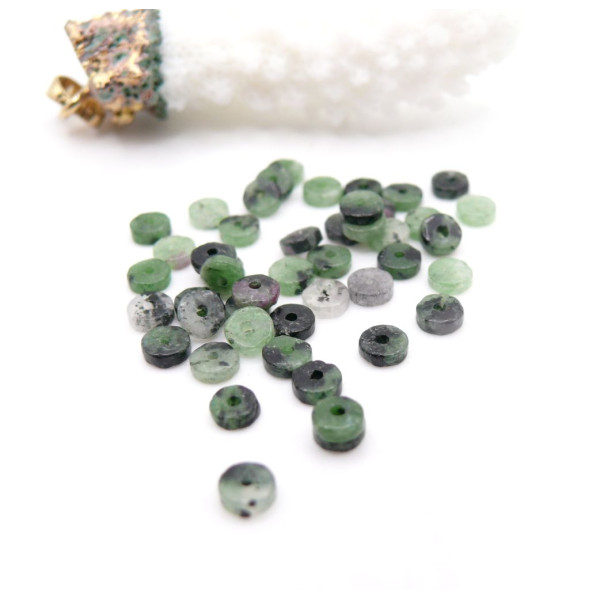 Perles Rondelles 4 x 1.5 mm – Rubis Zoïsite