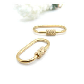 Mousqueton à Vis Ovale 26 mm – Acier Inoxydable 304 Doré