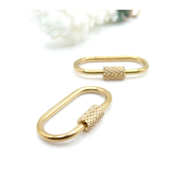 Mousqueton à Vis Ovale 26 mm – Acier Inoxydable 304 Doré