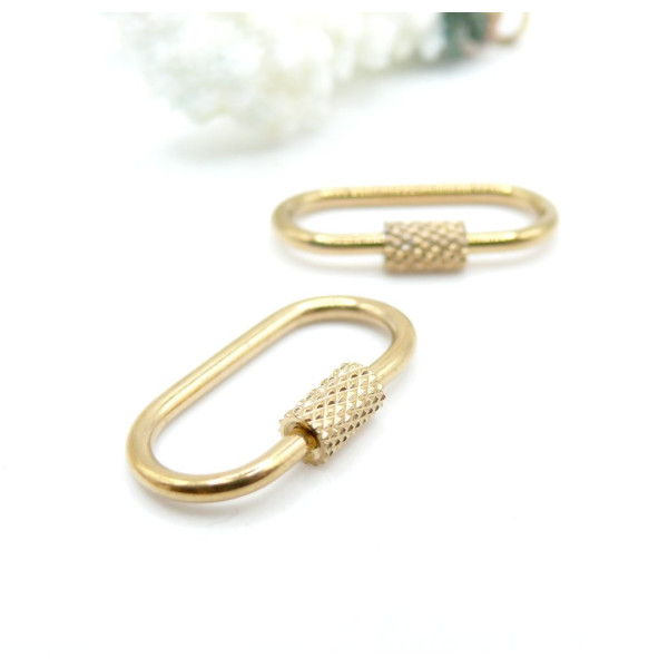 Mousqueton à Vis Ovale 26 mm – Acier Inoxydable 304 Doré