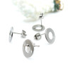 Boucles d’Oreilles Puces Cercle 10 mm avec Trou et Embouts – Acier Inoxydable 304 Argenté