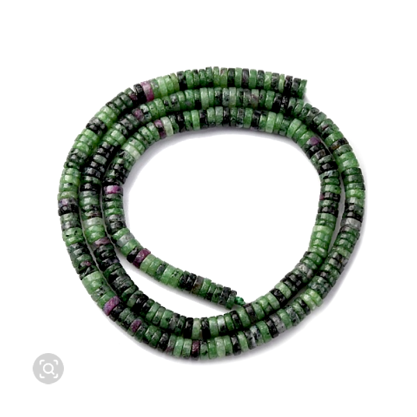 Perles Rondelles 4 x 1.5 mm – Rubis Zoïsite