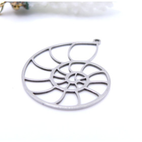 Pendentif Coquillage 35 mm – Acier Inoxydable Argenté