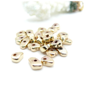 Perles Hématite forme Galet 5 par 9mm, métallisé Doré 14K