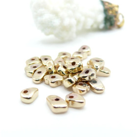 Perles Hématite forme Galet 5 par 9mm, métallisé Doré 14K