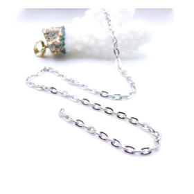 Chaine  maille forçat 3x4.5mm, finition Argent Platine