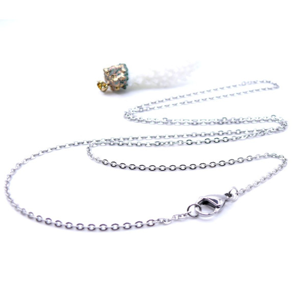 Sautoir 75 cm Chaîne Maille Forçat 3 x 2.5 mm – Acier Inoxydable 304 Argent Platine