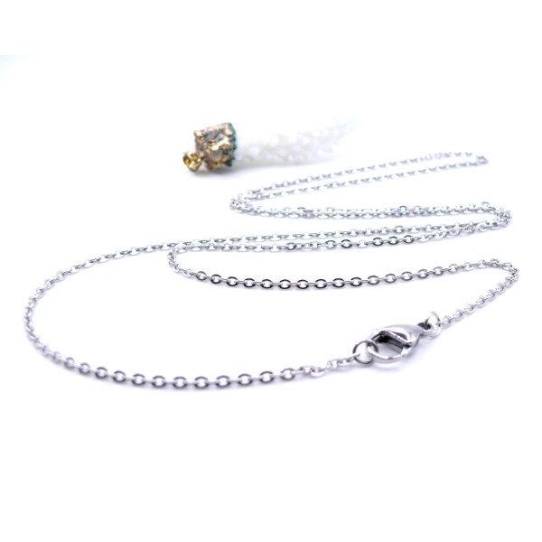 Sautoir 75 cm Chaîne Maille Forçat 3 x 2.5 mm – Acier Inoxydable 304 Argent Platine