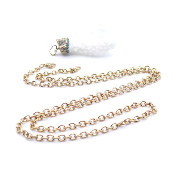 Sautoir 70 cm Maille Jaseron  – Acier Inoxydable 304 Doré à l’Or Fin 18K, Placage Ionique