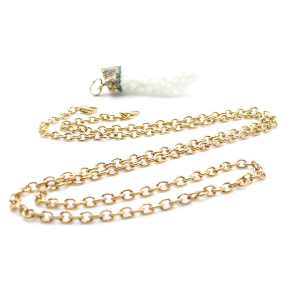 Sautoir 70 cm Maille Jaseron  – Acier Inoxydable 304 Doré à l’Or Fin 18K, Placage Ionique