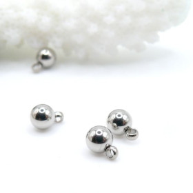 Pendentifs Bille 4mm – Acier Inoxydable 304 Argenté