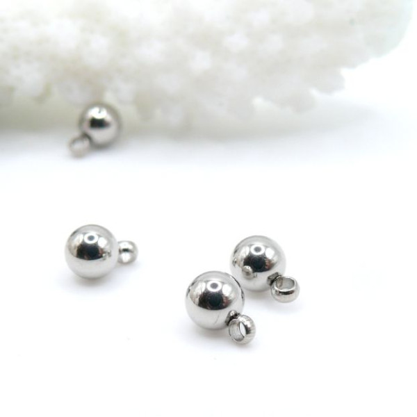 Pendentifs Bille 4mm – Acier Inoxydable 304 Argenté