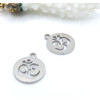 Pendentifs Yoga, Ohm 12 mm – Acier Inoxydable Argenté