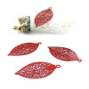 Estampes Pendentifs Filigrane Feuille 28 mm  – Laiton Rouge