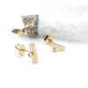 Boucles d’Oreilles Puce  Tige Rectangle Horizontale 10 mm – Acier Inoxydable 304 Doré 18K