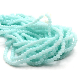 Perles en Verre Rondes Opaques 4 mm – Bleu Clair Laiteux