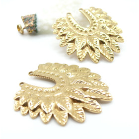 Connecteur Torque Plume Apache Boho 43 mm – Acier Inoxydable 304 Doré