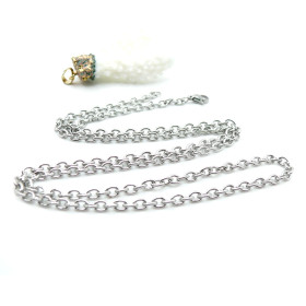 Sautoirs 70 cm Maille Rolo 5 par 4mm – Acier Inoxydable 304 Argent Platine