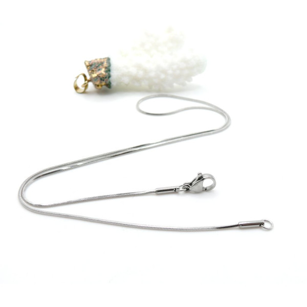 Colliers 40 cm chaîne serpent 0.8 mm Argent Platine avec fermoir