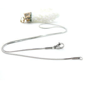 Colliers 40 cm chaîne serpent 0.8 mm Argent Platine avec fermoir