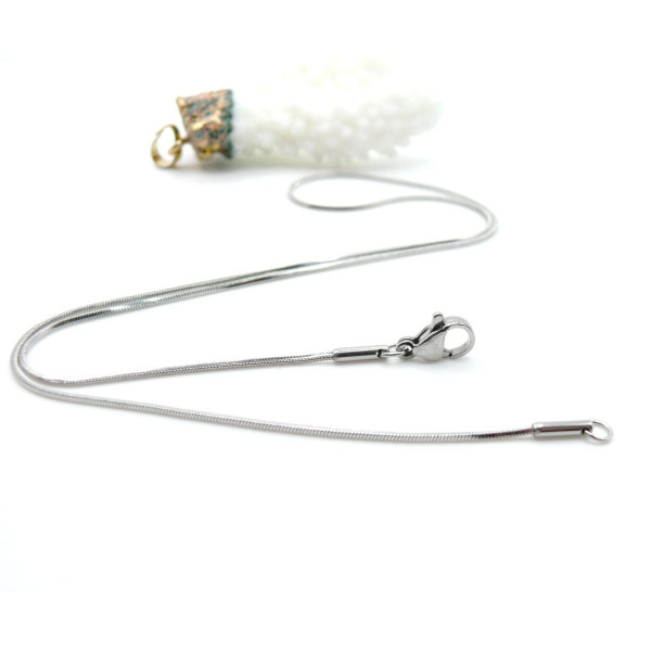 Colliers 40 cm chaîne serpent 0.8 mm Argent Platine avec fermoir