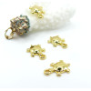 H11F30402G02 – Lot de 2 Pendentifs Tortues 16 mm – Acier Inoxydable Doré à l'or fin 18K