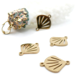 Connecteur Coquille Saint-Jacques 14 mm – Acier Inoxydable 304 Doré à l’Or Fin 18K