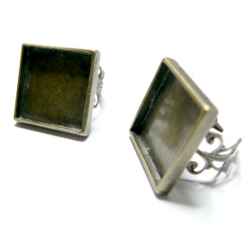 Supports de bague carré 20mm Bronze dentelle