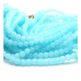 Perles en Verre Rondes Opaques 6 mm – Bleu Ciel