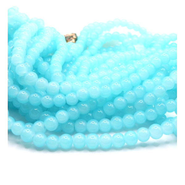 Perles en Verre Rondes Opaques 6 mm – Bleu Ciel
