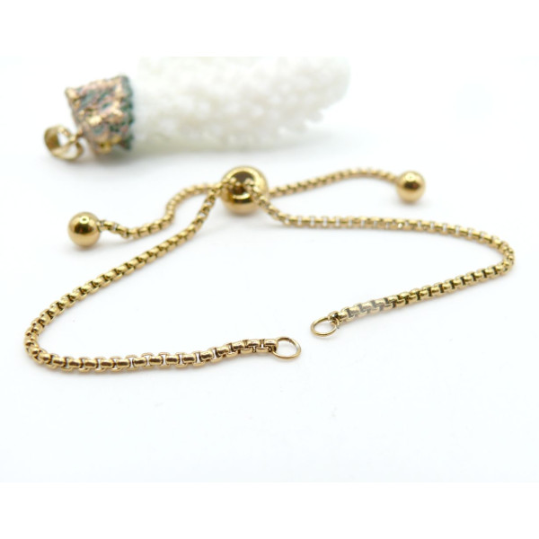 Bracelet Réglable Intercalaire 22cm Acier Inoxydable 304 Maille Paloma Doré 18K IONIQUE