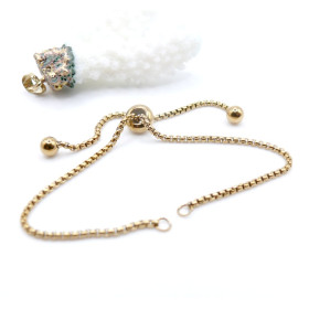 Bracelet Réglable Intercalaire 22cm Acier Inoxydable 304 Maille Paloma Doré 18K IONIQUE