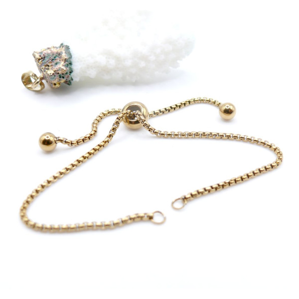 Bracelet Réglable Intercalaire 22cm Acier Inoxydable 304 Maille Paloma Doré 18K IONIQUE