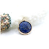 Pendentif Lapis lazuli facettée 14.5mm – Laiton Doré